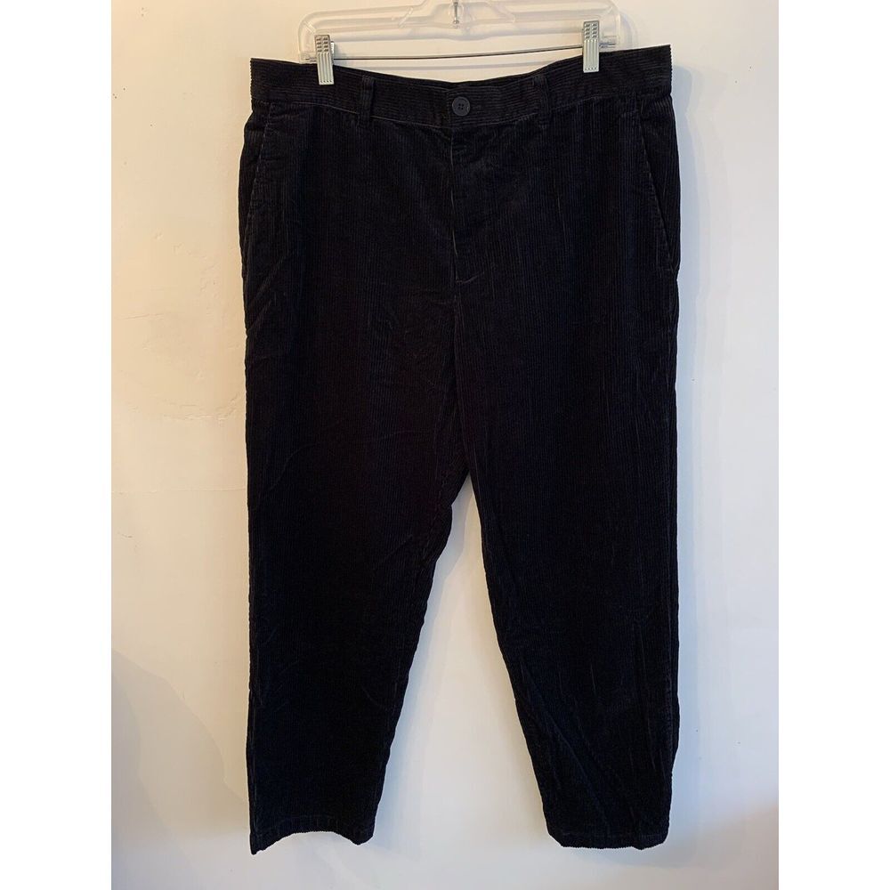 COS Corduroy Pants Mens Black Straight Soft Cotton Chino Slacks 38x27